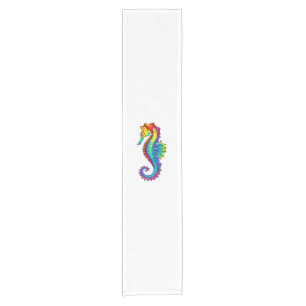 Chemin De Table Court Hippocampe polygonal arc-en-ciel