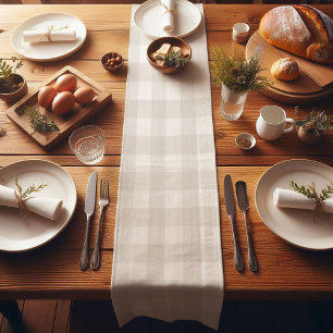 Chemin De Table Court Hiver Blanc Ferme Buffalo Plaid
