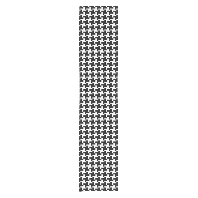 Chemin De Table Court Houndstooth vintage (Devant)