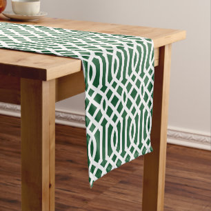 Chemin De Table Court Hunter Green Trellis