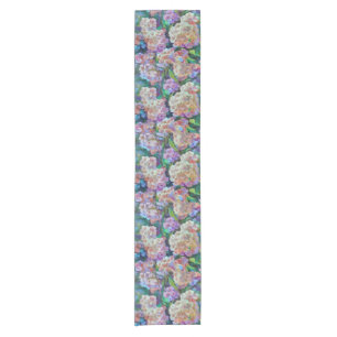 Chemin De Table Court Hydrangée artistique Hortensia Art Abstrait floral