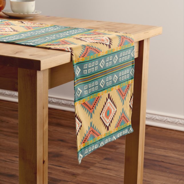 Chemin De Table Court Ikat Navajo Design  (In Situ)