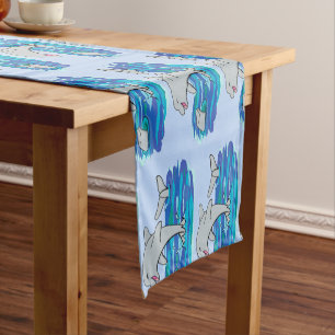 Chemin De Table Court Illustration de dauphins heureux adorables
