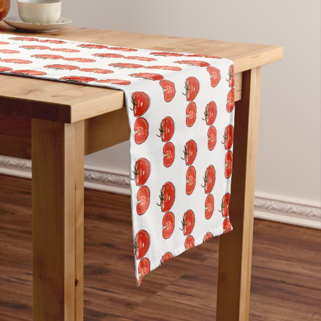 Chemin De Table Court Illustration de dessin sur la tomate (In Situ)