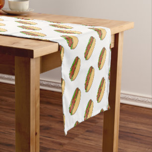 Chemin De Table Court Illustration de Hot dog