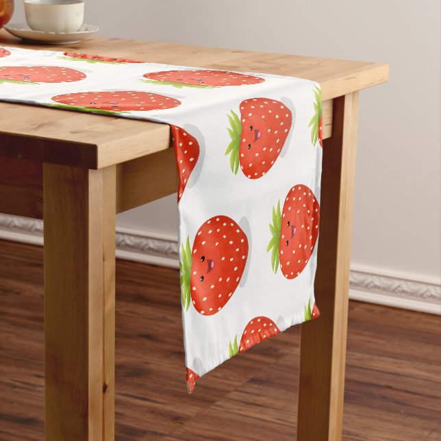 Chemin De Table Court Illustration de la fraise Cute kawaii (In Situ)