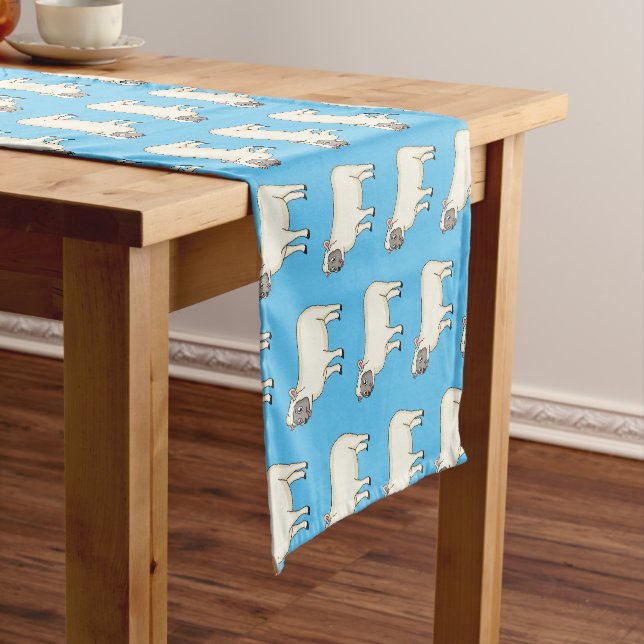 Chemin De Table Court Illustration d'un mouton joyeux (In Situ)