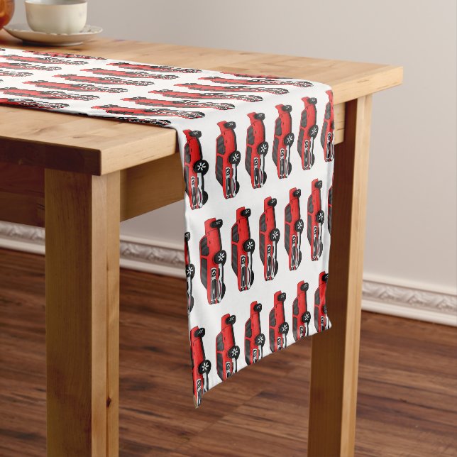 Chemin De Table Court Illustration d'une camionnette rouge mou (In Situ)
