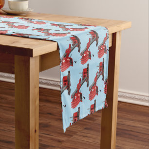 Chemin De Table Court Illustration d'une pelle à vapeur rouge mou