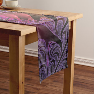 Chemin De Table Court Imaginaire coloré Abstrait Trippy Violet Fractal