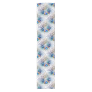 Chemin De Table Court Imaginaire Floral, Fleur Fractale Abstraite coloré