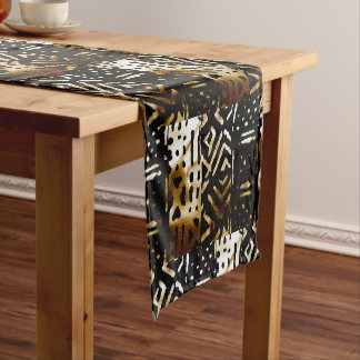 Chemin De Table Court Impression de tissu de boue africaine