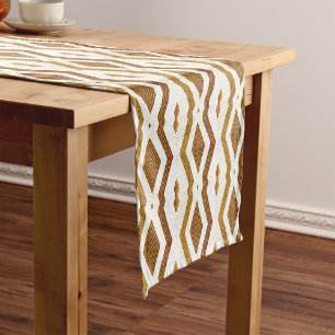 Chemin De Table Court Impression de tissu de boue africaine 