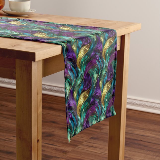 Chemin De Table Court Impression Mardi Gras (In Situ)
