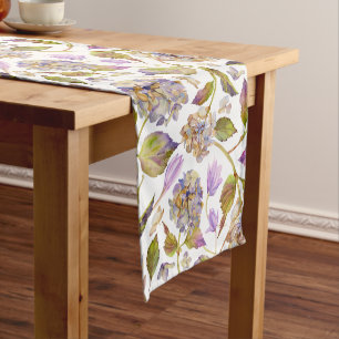 Chemin De Table Court Impression personnalisée de feuilles de Boho rusti