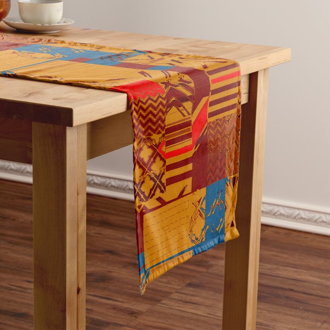Chemin de table court imprimé géométrique afrocent (Créateur téléchargé)