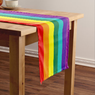 Chemin De Table Court Indicateur de la fierté arc-en-ciel 7 bandes