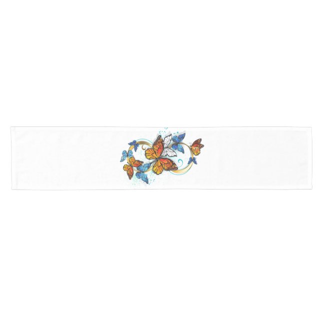 Chemin De Table Court Infinity of Monarch Butterflies (Horizontal)