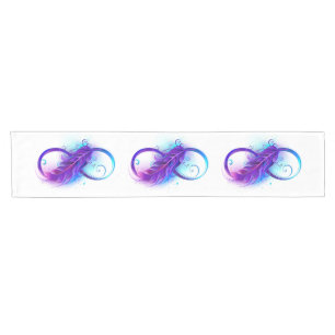 Chemin De Table Court Infinity with purple feather