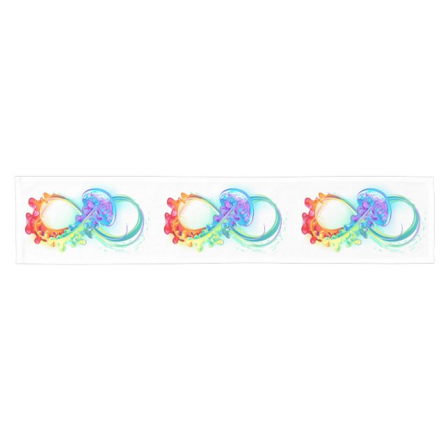 Chemin De Table Court Infinity with Rainbow Jellyfish (Horizontal)