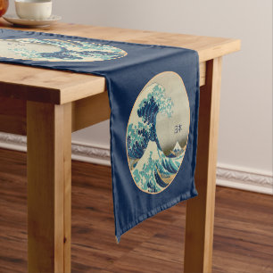 Chemin De Table Court Japon vintage, Grande vague au large de Kanagawa a