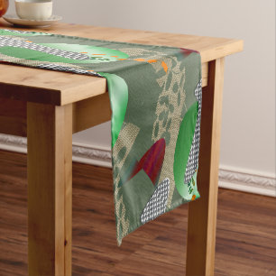 Chemin De Table Court Jardin de fleurs japonais Pop Art pastel