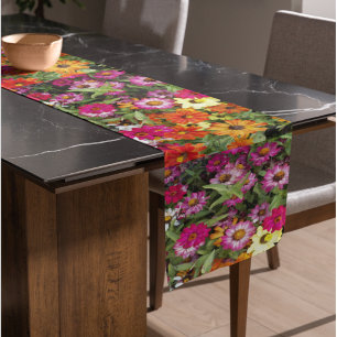 Chemin De Table Court Jardin floral de Zinnia