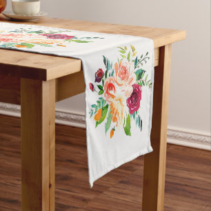 Chemin De Table Court Joli Motif Rose Vintage