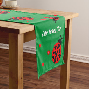 Chemin De Table Court Jolie coccinelle avec coeurs