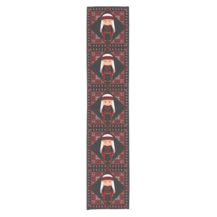 Chemin De Table Court jolie fille palestinienne Broderie tatreez rouge