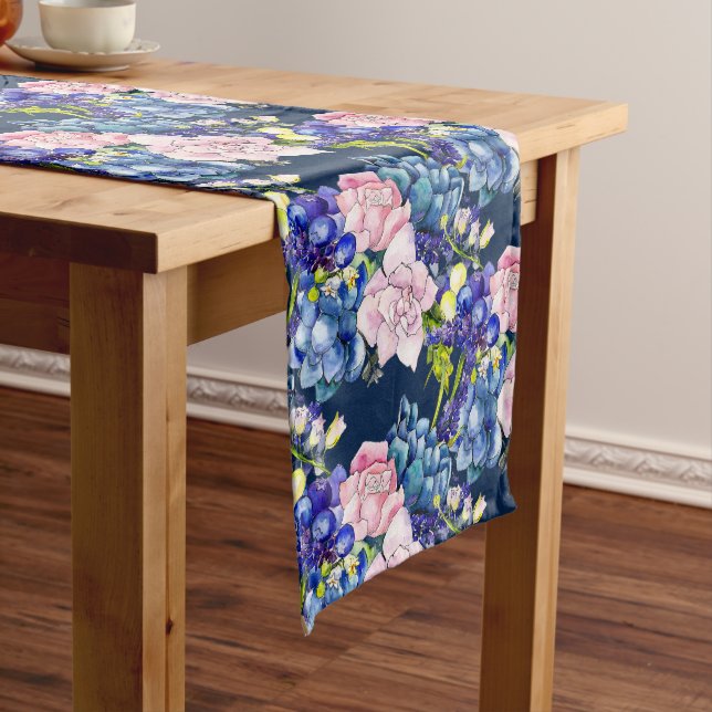 Chemin De Table Court Jolie Impression Florale de Chintz à Roses (In Situ)
