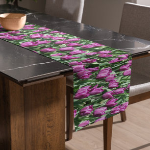 Chemin De Table Court Jolie Tulipes pourpres Florale