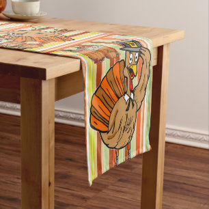 Chemin De Table Court Jour de Bon thanksgiving du coureur de nappes