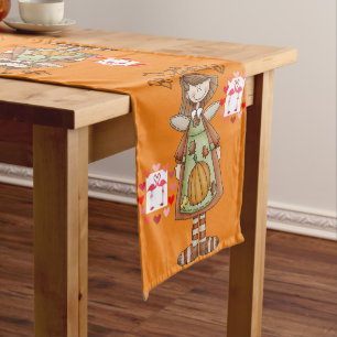 Chemin De Table Court Jour de Bon thanksgiving du coureur de nappes