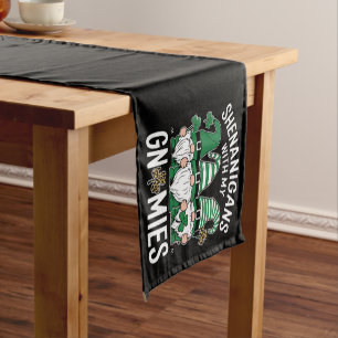 Chemin De Table Court Jour de la Saint Patrick Lucky Shamrock Leopard Gn