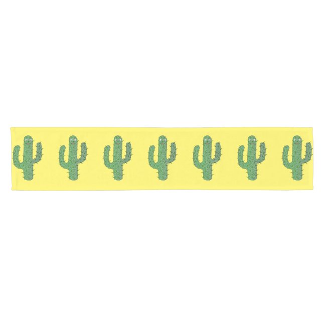 Chemin De Table Court Jour des morts heureux Cactus (Horizontal)