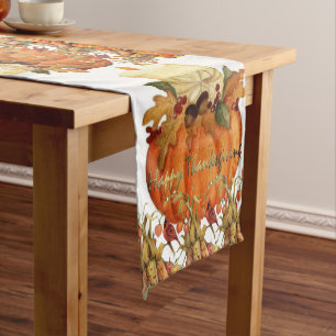 Chemin De Table Court Jour du Bon thanksgiving du coureur de nappes