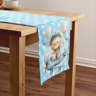 Chemin De Table Court Joyeux Anniversaire Polka Dot mignonne Ours en Ted