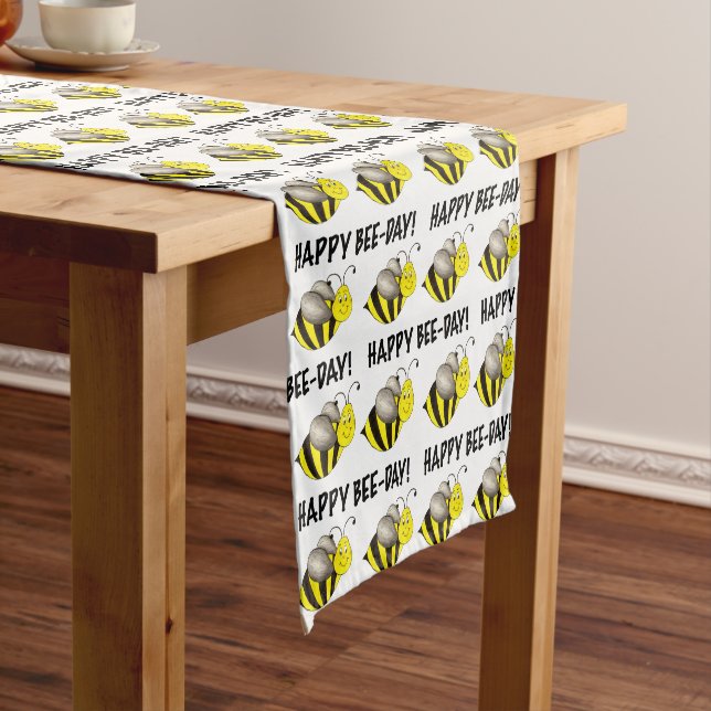 Chemin De Table Court Joyeux Bumblebee Jaune Bumble Abee Jaune Anniversa (In Situ)