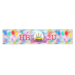 Chemin De Table Court Joyeux coureur de table d'anniversaire