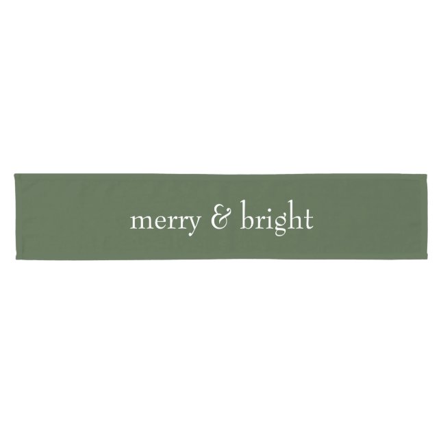 Chemin De Table Court Joyeux et vert brillant Noël (Horizontal)
