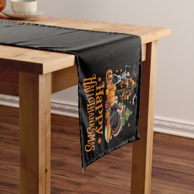 Chemin De Table Court Joyeux Hallothanksmas Joyeux Halloween Thanksgivin (In Situ)