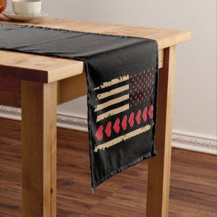 Chemin De Table Court La Saint-Valentin Drapeaux américains Cœurs