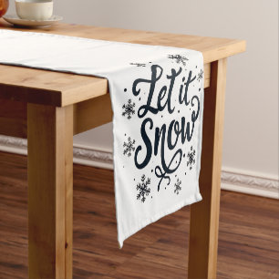 Chemin De Table Court Laisser neiger Saison d'hiver Flamme de neige Noël