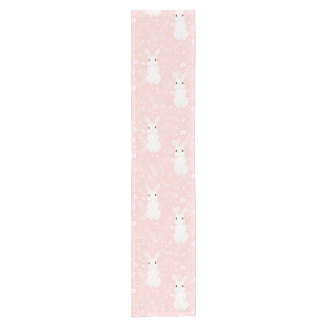 Chemin De Table Court Lapin Rose fille (Devant)