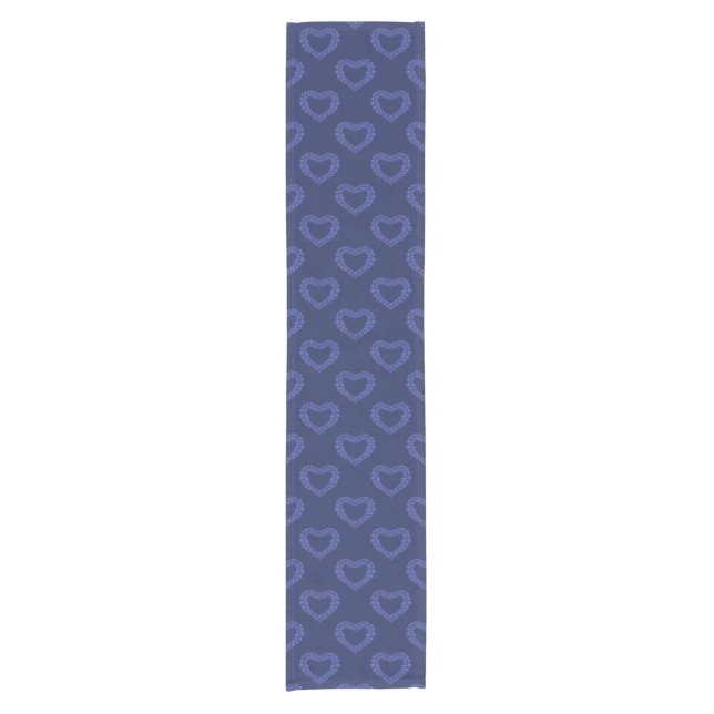 Chemin De Table Court Lapis Lazuli coeur 9e anniversaire bleu (Devant)
