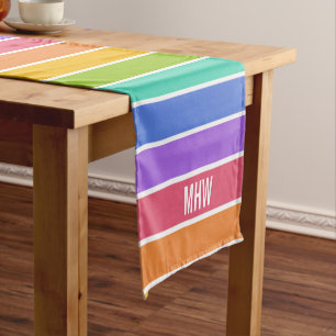 Chemin De Table Court L'arc-en-ciel colore les coureurs faits sur