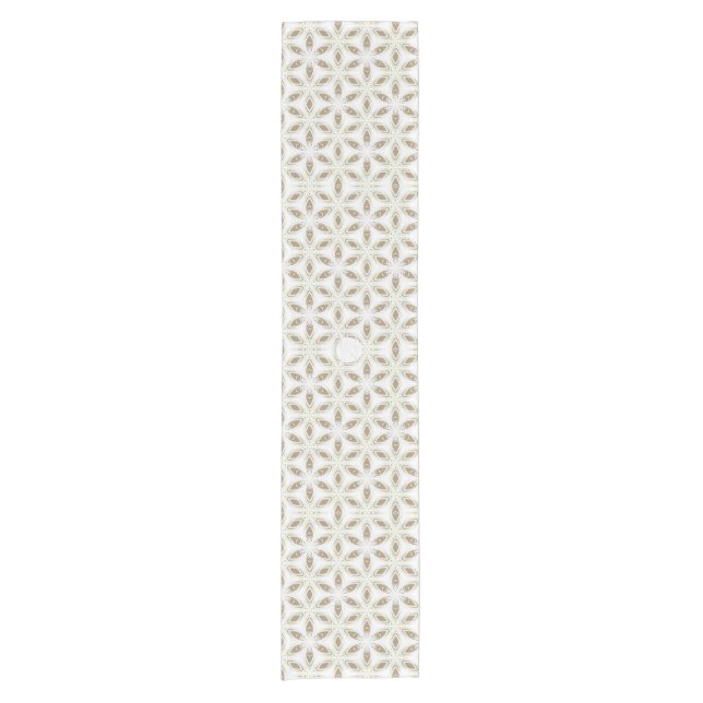 Chemin De Table Court LavishingOn Winter Snowflake Gold Sur Blanc (Devant)