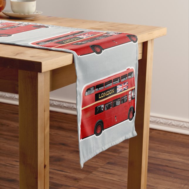 Chemin De Table Court Le bus londonien Red Double Decker (In Situ)