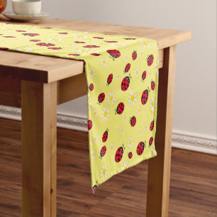 Chemin De Table Court le motif de fleur mignon girly de coccinelle et de